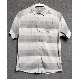KÜHL Men's Button-Up Shirt Size Large Gray Stripe 22S Style 7415 Performance Nyl